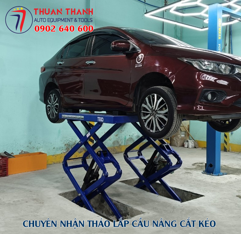 Chuyên nhận di dời lắp đặt cầu nâng ô tô cắt kéo garage