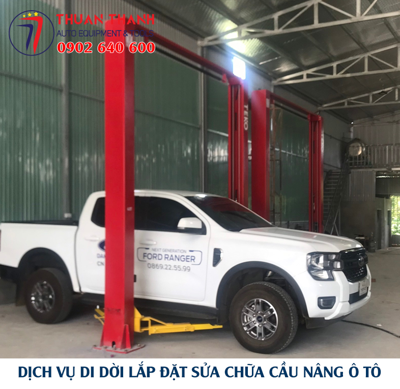 Công ty chuyên nhận di dời sửa chữa lắp ráp cầu nâng ô tô 2 trụ cắt kéo uy tín