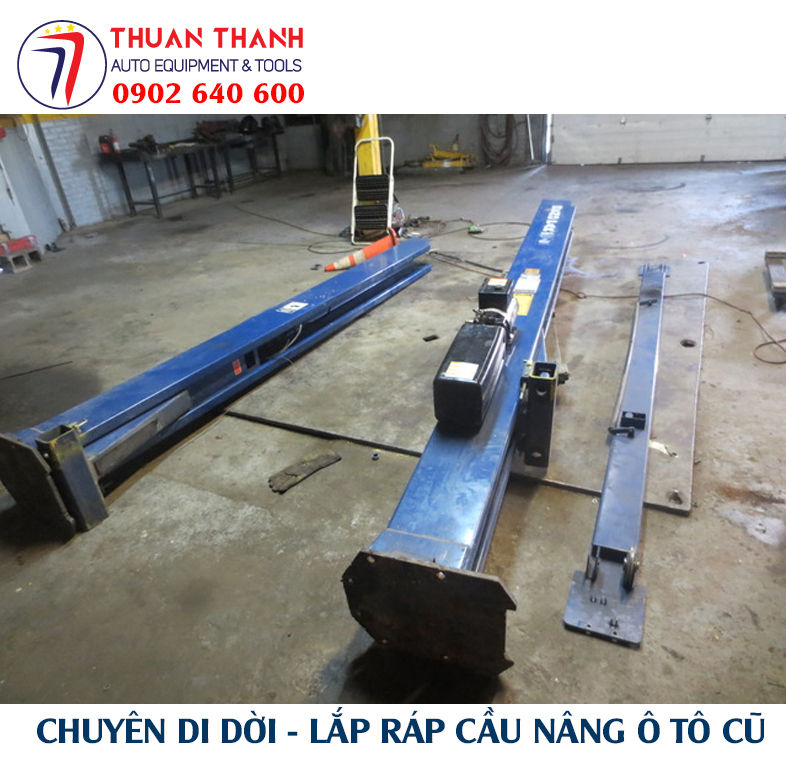 Chuyên nhận lắp ráp cầu nâng ô tô cũ qua sử dụng ở garage sửa xe