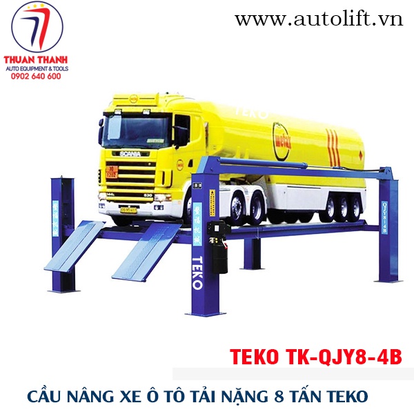 Cầu nâng ô tô 4 trụ tải trọng 8 tấn TEKO TK-QJY8-4B nâng hạ xe tải