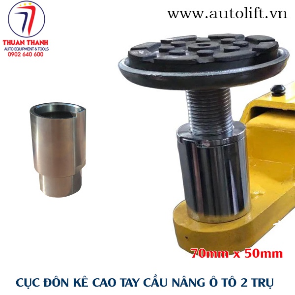 Cục đôn 7cm kê cao tay cầu nâng ô tô 2 trụ cáp trên và cáp dưới trung quốc