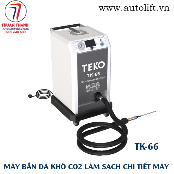 Máy bắn đá khô CO2 loại bỏ chất bẩn bám dính trên động cơ máy móc ô tô tàu thuyền TEKO TK-66