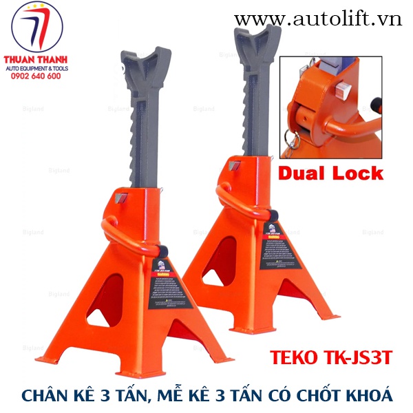 Chân kê 3 tấn TEKO nâng đỡ gầm xe ô tô du lịch, hộp 2 cái màu đỏ