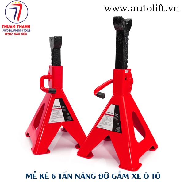 Chân kê 6 tấn nâng đỡ gầm xe ô tô TEKO màu đỏ có chống lún