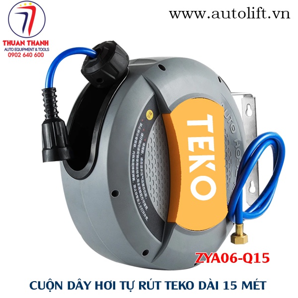 Cuộn dây hơi tự rút dẫn khí nén treo tường dài 15m TEKO ZYA06-Q15