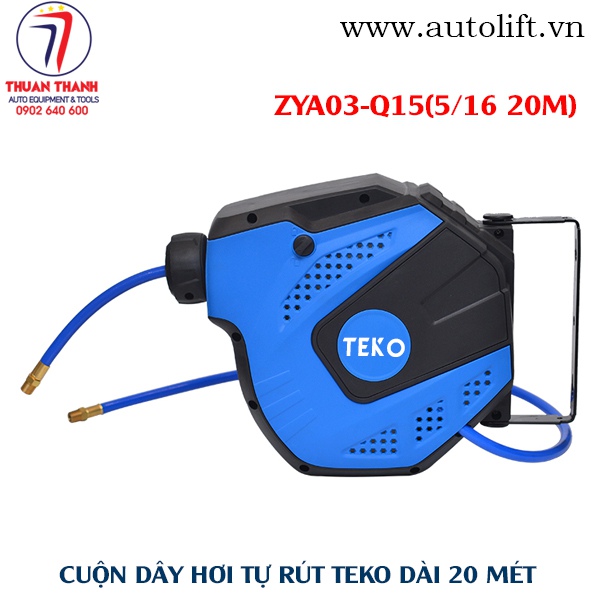 Cuộn dây hơi tự rút treo tường dẫn khí nén TEKO dài 20 mét ZYA03-Q15(5/16 20M)