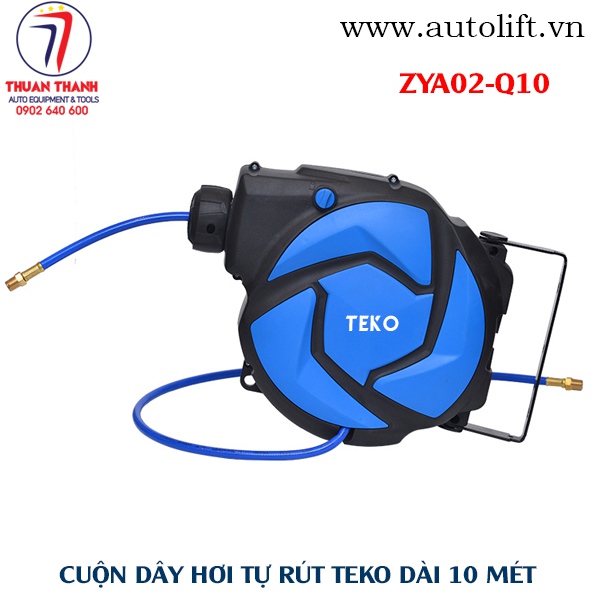 Cuộn dây dẫn hơi khí nén tự rút 10m, 1/4inch TEKO ZYA02-Q10 treo tường