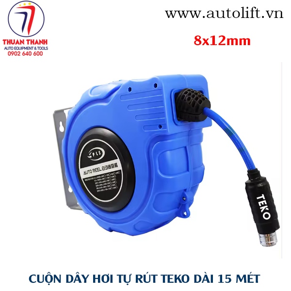 Cuộn dây dẫn hơi khí nén tự rút 15m, 1/4inch TEKO TK-AHR015