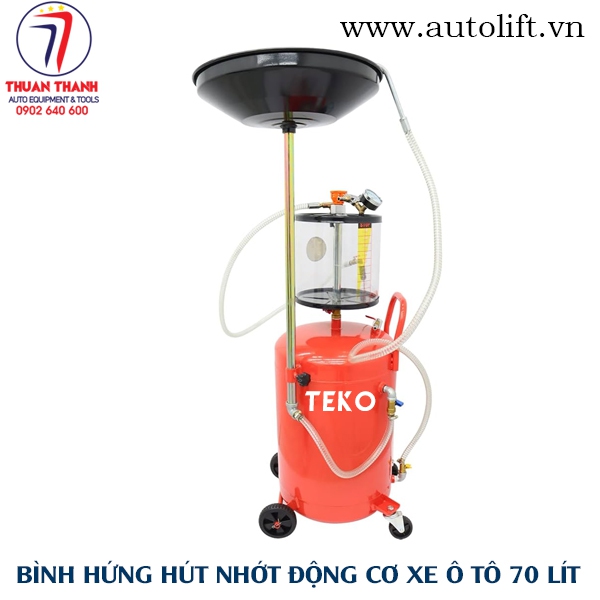 Bình hứng hút dầu nhớt thải động cơ ô tô 70 lít TEKO có bánh xe di chuyển