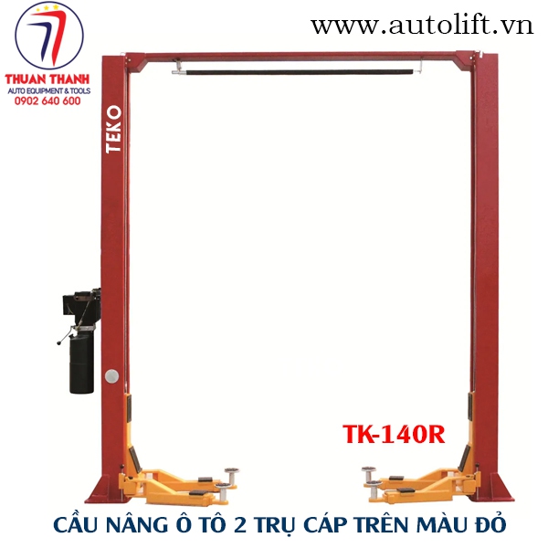 Cầu nâng ô tô 2 trụ cáp trên 4 tấn màu đỏ TEKO TK-140R