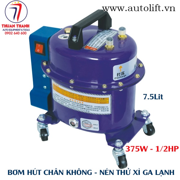 Bơm hút nén chân không thử xì rò rỉ ga lạnh xe ô tô 375w