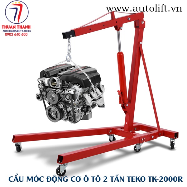 Cẩu móc động cơ ô tô 2 tấn Teko TK-2000R màu đỏ