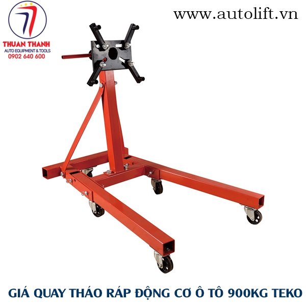 Giá quay tháo ráp động cơ xe ô tô du lịch xe tải màu đỏ 900kg TEKO TK-900R