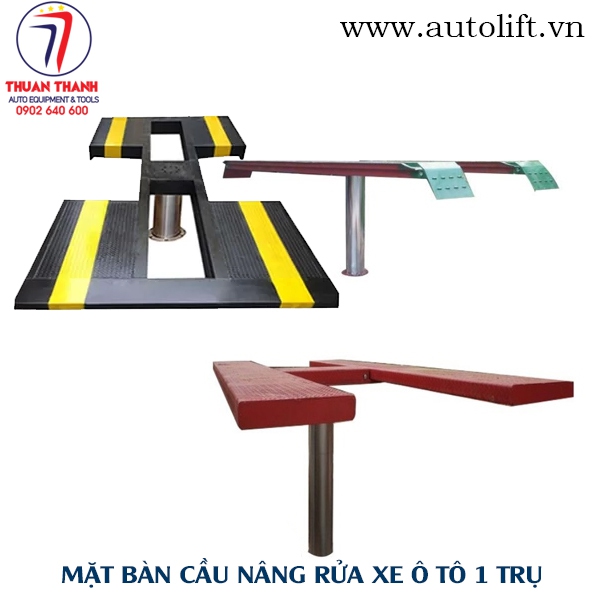 Bộ mặt bàn cầu nâng rửa xe ô tô 1 trụ chữ H cánh bướm lắp nỗi âm nền