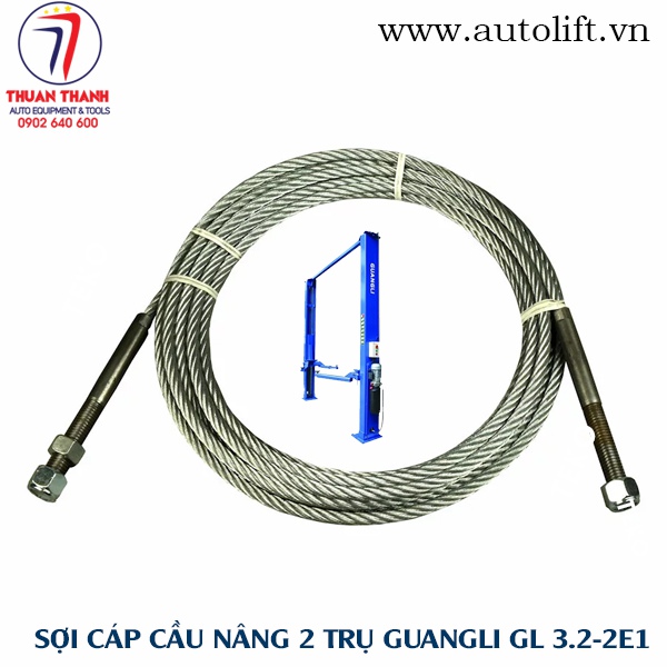 Bộ sợi dây cáp cầu nâng ô tô 2 trụ Guangli cáp trên GL 3.2-2E1