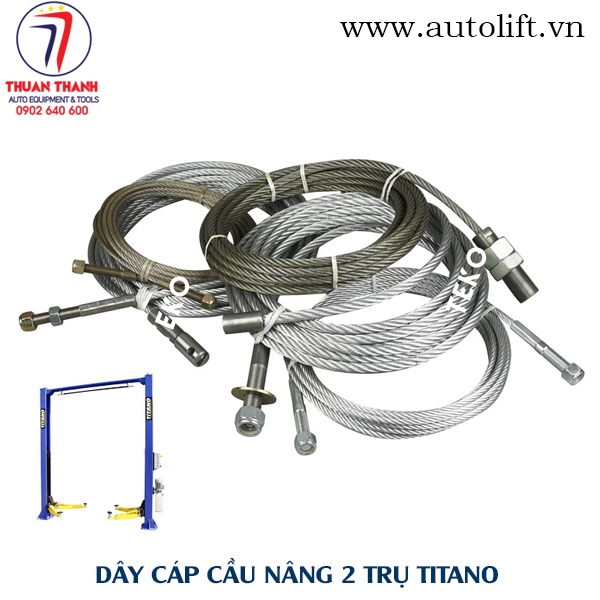 Dây cáp cầu nâng ô tô 2 trụ TITANO không cổng