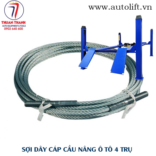 Bộ sợi dây cáp cầu nâng ô tô 4 trụ