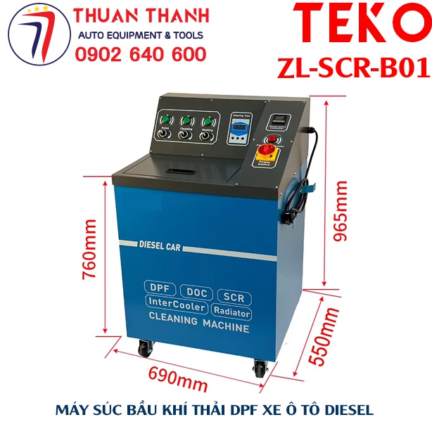 Máy súc rửa bầu lọc khí xả DPF SCR xe ô tô TEKO ZL-SCR-B01