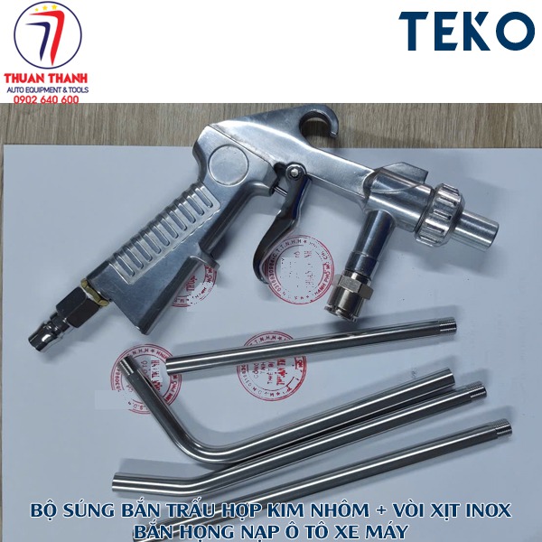 Bộ súng bắn trấu ô tô xe máy đầy đủ phụ kiện với 4 vòi sử dụng bắn trấu họng nạp