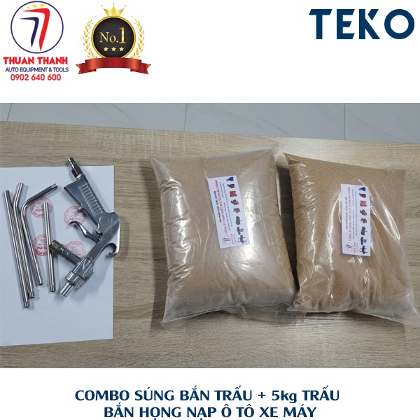 Combo Súng bắn trấu đầy đủ 4 vòi + 5kg trấu bắn trấu vệ sinh họng nạp ô tô xe máy