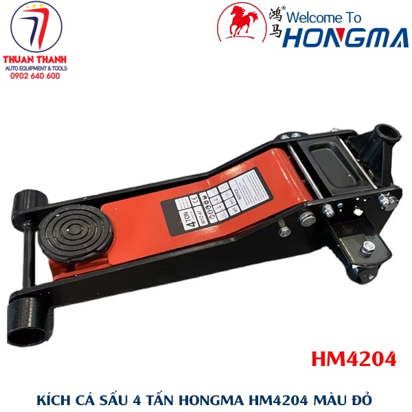 Kích cá sấu gầm thấp 4 tấn HONGMA HM4204 màu đỏ 2 ti bơm